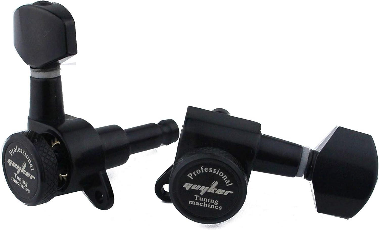 Guyker Afinadores de bloqueo de guitarra (3L + 3R Handed)  Clavijas de afinación de cuerda de bloqueo 118 Cabeza de máquina con mango hexagonal de
