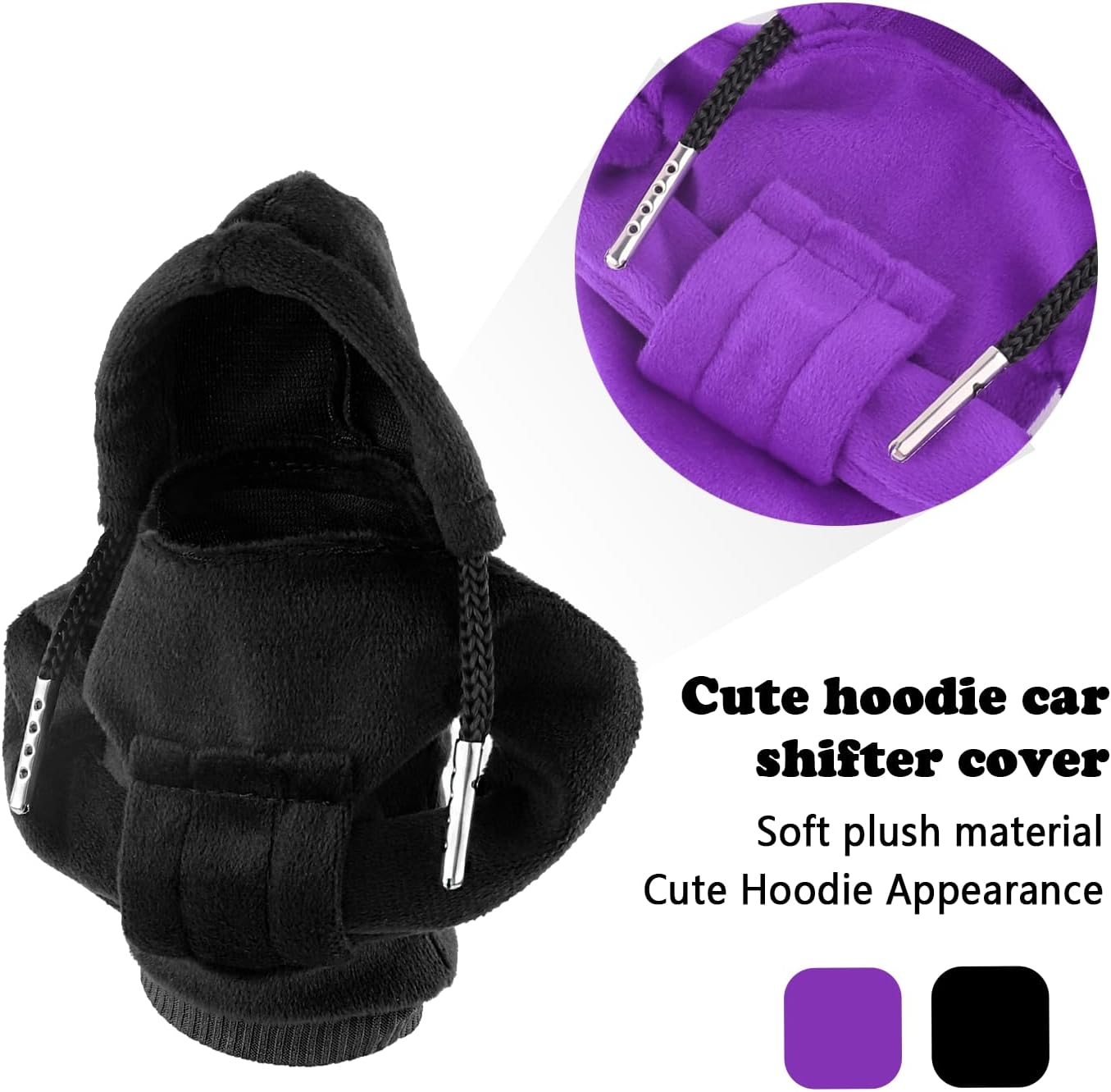 2 fundas para pomos de palanca de cambios, suave y cómoda, con capucha, funda universal para palanca de cambios, accesorios de decoración de