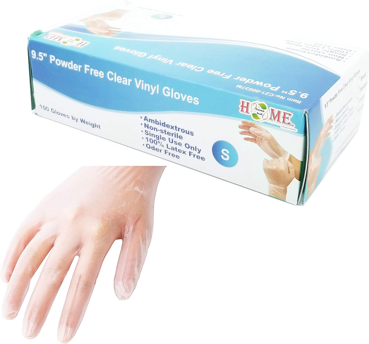 UNIWARE 100 guantes de vinilo transparente de 9.5 pulgadas, de un solo uso, sin polvo, guantes desechables, ambidiestros, no estériles, sin látex y