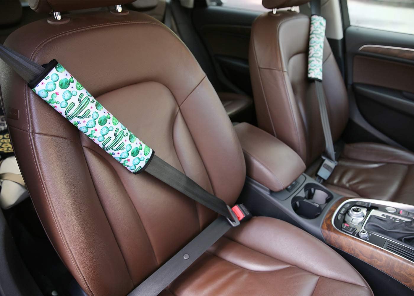 YR Paquete de 2 almohadillas para cinturón de seguridad de automóvil, fundas universales para cinturón de seguridad de automóvil, fundas de correa
