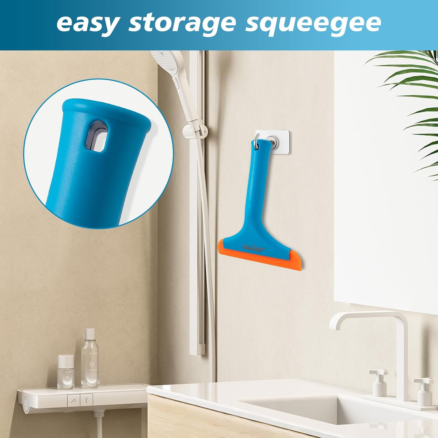 NEWISHTOOL Escobilla de ducha de vidrio, escobilla de ducha para paredes de ducha de azulejos, espejos de baño, escobilla de silicona flexible,