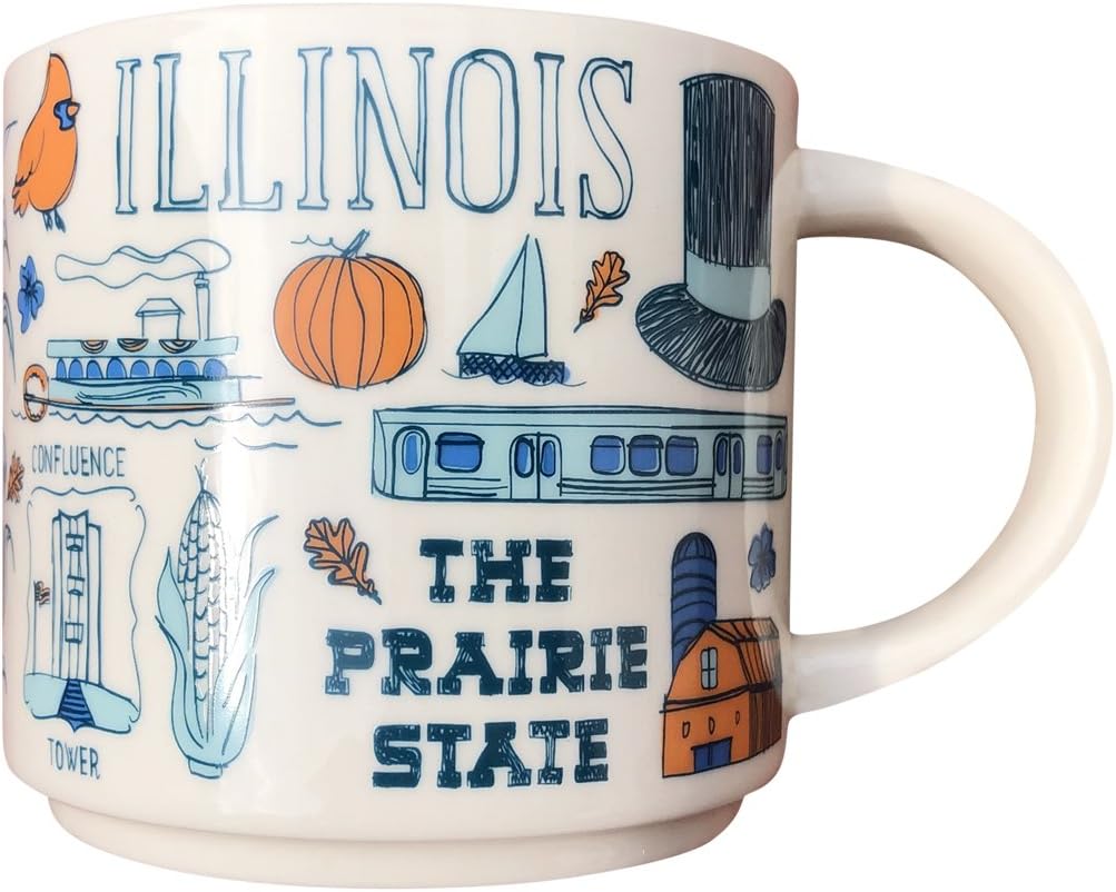 Starbucks Taza de café coleccionable de la serie Been There (Illinois), 14 onzas