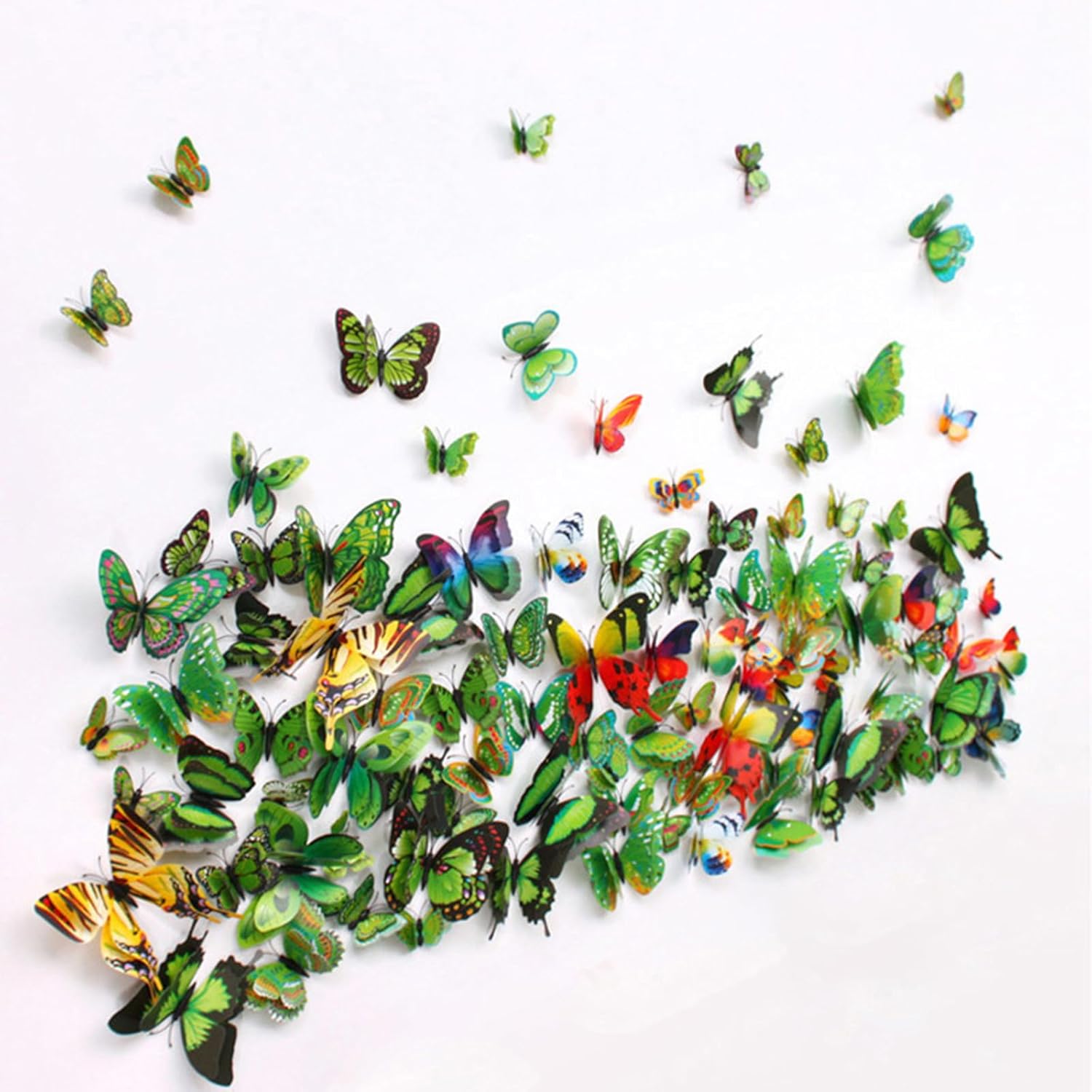 1224 calcomanías 3D tridimensionales de doble capa de simulación de mariposa de imitación autoadhesiva con pegamento para decoraciones de fiestas