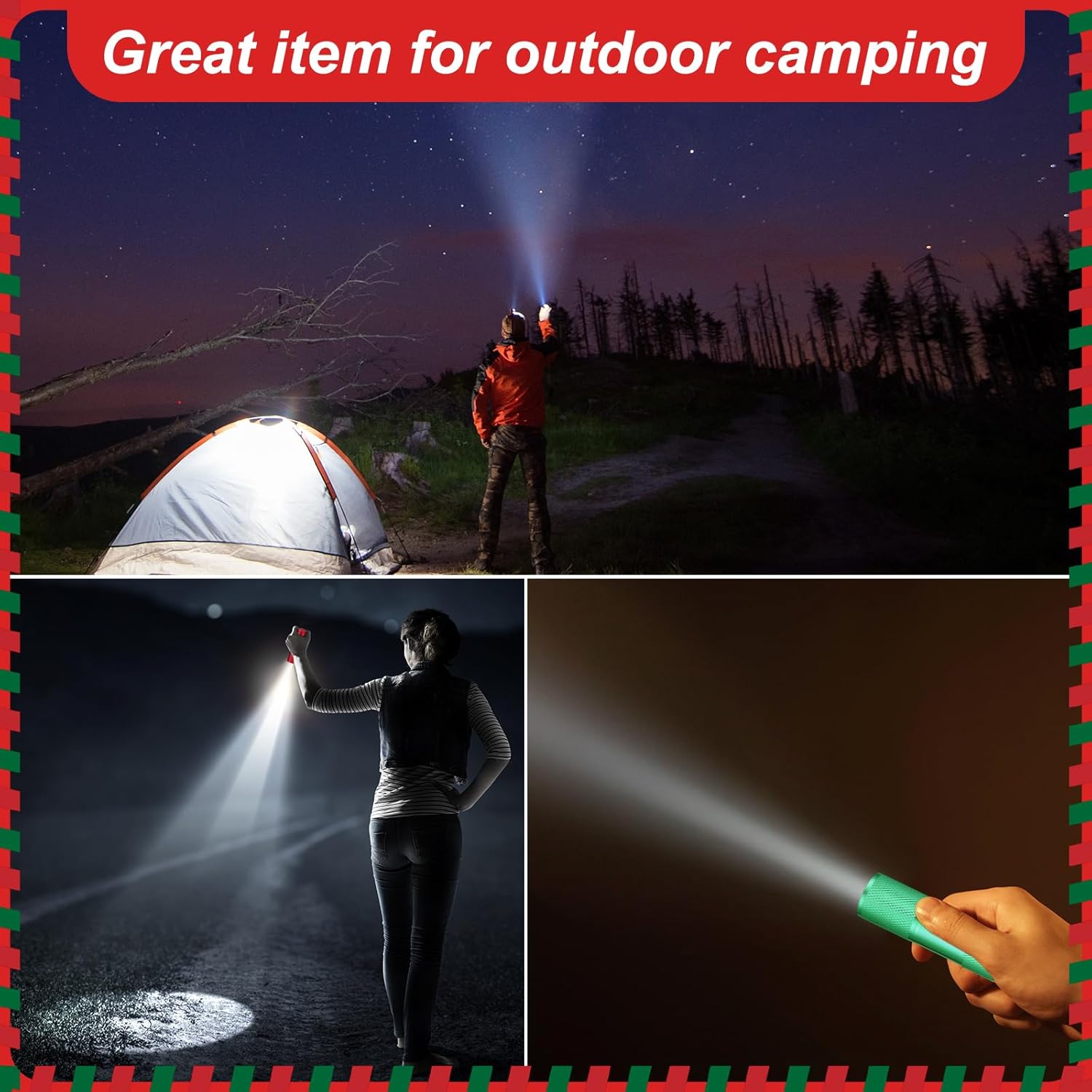 VIHOSE Juego de 50 mini linternas, varios colores, funciona con pilas, ligero, ideal para camping, lectura, emergencias
