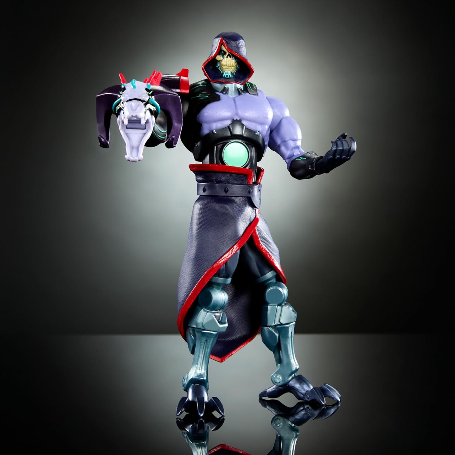 Masters of the Universe Revolution Masterverse – Figura de acción de esqueleto, coleccionable con 30 articulaciones y brazo de caos Techno Posable,