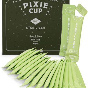 Pixie Cup Esterilizador de copa menstrual de polvo, esterilizador de disco menstrual + mata el 99.9% de los gérmenes con limpiador de vasos de Pixie Cup Esterilizador de copa menstrual de polvo, esterilizador de disco menstrual + mata el 99.9% de los gérmenes con limpiador de vasos de