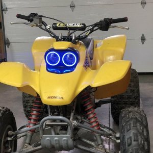 Compatible con 2 aros delanteros LED con halo para faros delanteros de ojo de ángel para Honda TRX400EX 1999-2004 Compatible con 2 aros delanteros LED con halo para faros delanteros de ojo de ángel para Honda TRX400EX 1999-2004