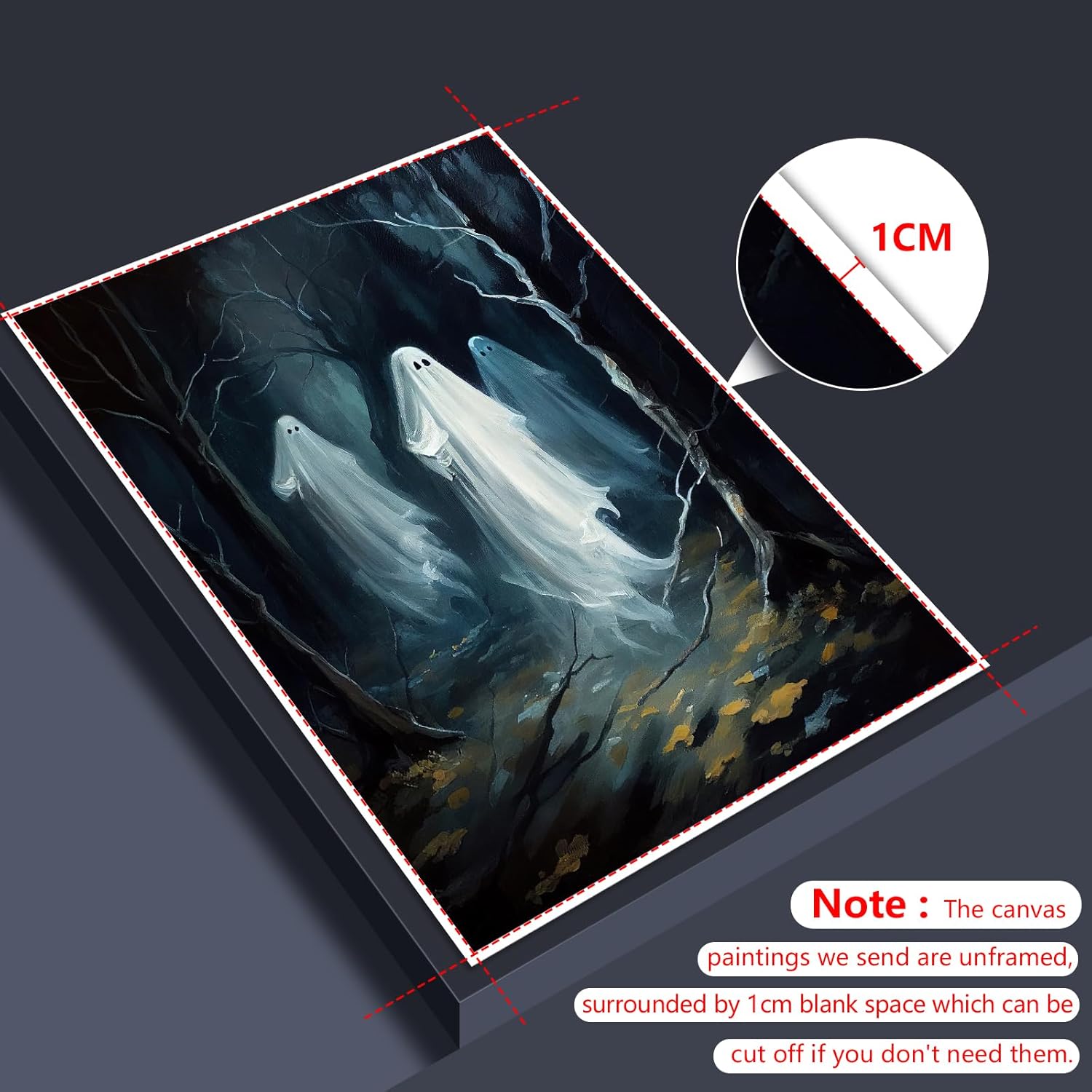 Wodkodnxy Lienzo decorativo para pared de fantasmas de Halloween, póster con estampado de fantasmas espeluznantes del bosque, Academia oscura,