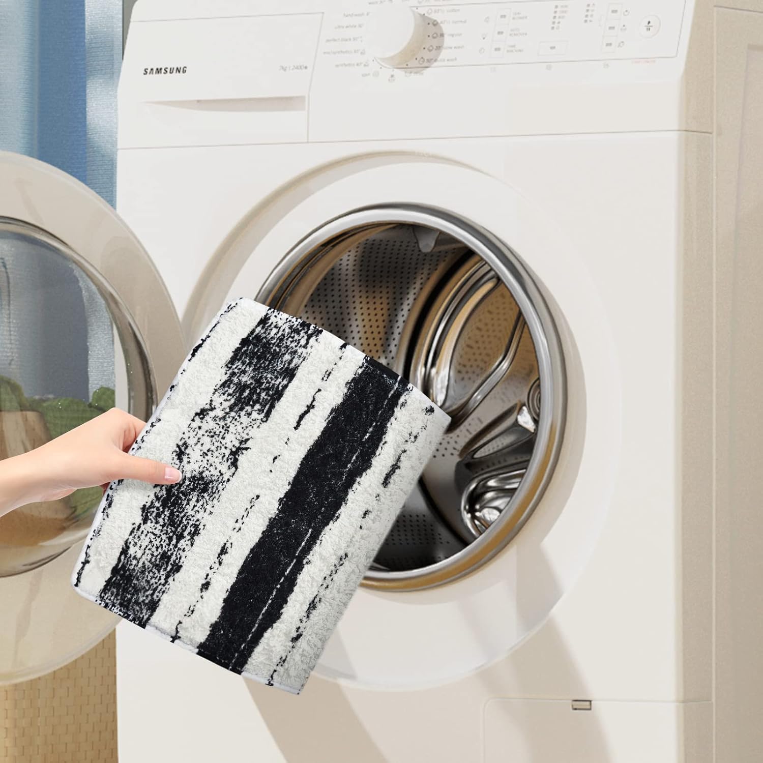 Home Queen Juego de alfombras de baño de 4 piezas con cubierta antideslizante para tapa de inodoro, tapetes de baño antideslizantes y absorbentes