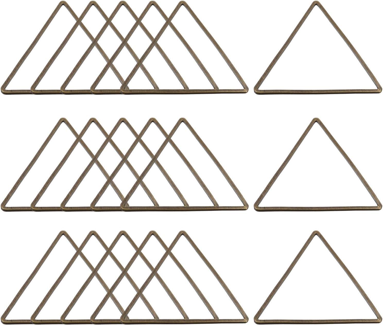 MECCANIXITY Aro de abalorios triangular, anillo de enlace geométrico hueco triangular para hacer joyas