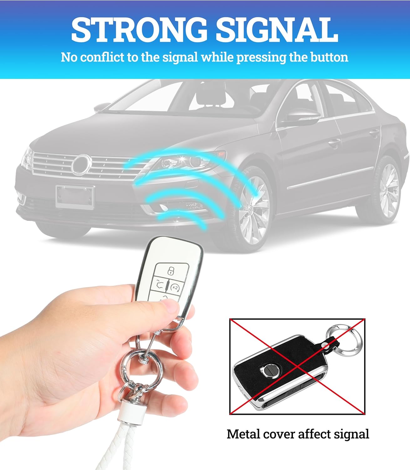 Funda inteligente para llavero con control remoto, fundas para llaves de automóvil con llavero de cuero, funda de llavero de automóvil, funda de