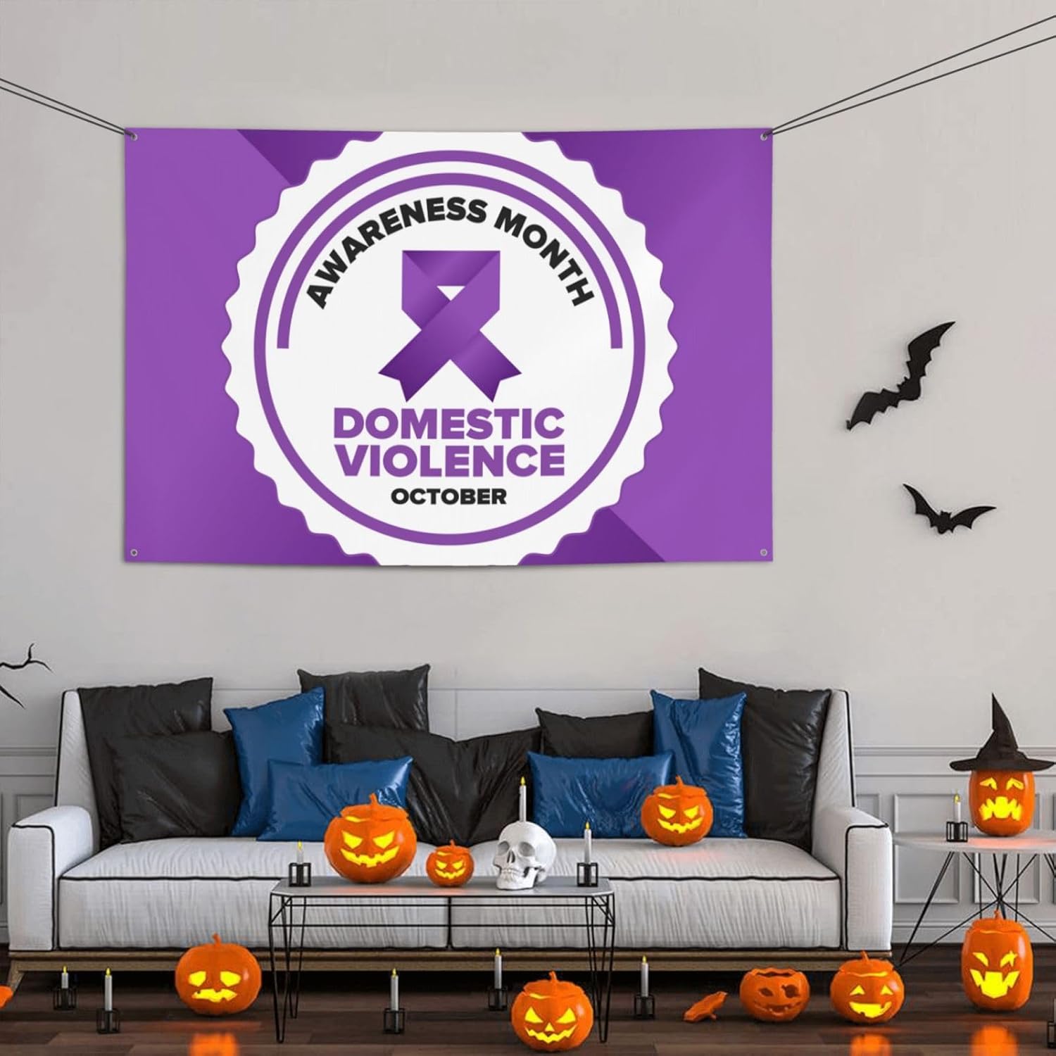Pancarta de fondo del mes de concientización sobre la violencia doméstica, decoración de vacaciones, fondo de cabina de fotos, suministros de