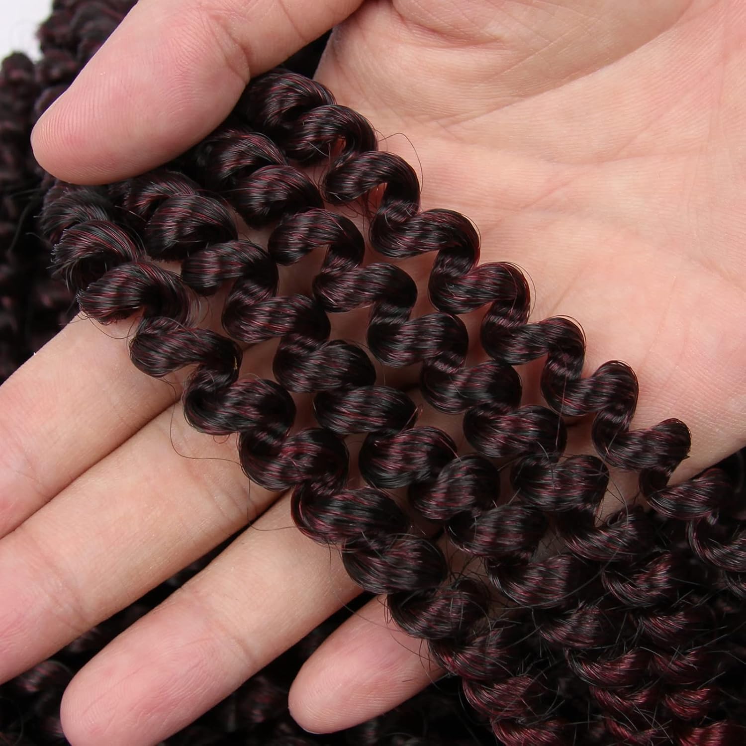 Cabello de ganchillo Spring Twist de 8 pulgadas, 3 paquetes de 90 hebras de cabello de fibra sintética de baja temperatura para mujeres negras,