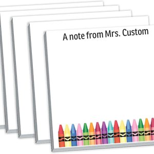 Notas adhesivas personalizadas con tu texto, diseño de crayón, idea única de regalo para profesores, nombre personalizado, bloc de notas adhesivas Notas adhesivas personalizadas con tu texto, diseño de crayón, idea única de regalo para profesores, nombre personalizado, bloc de notas adhesivas