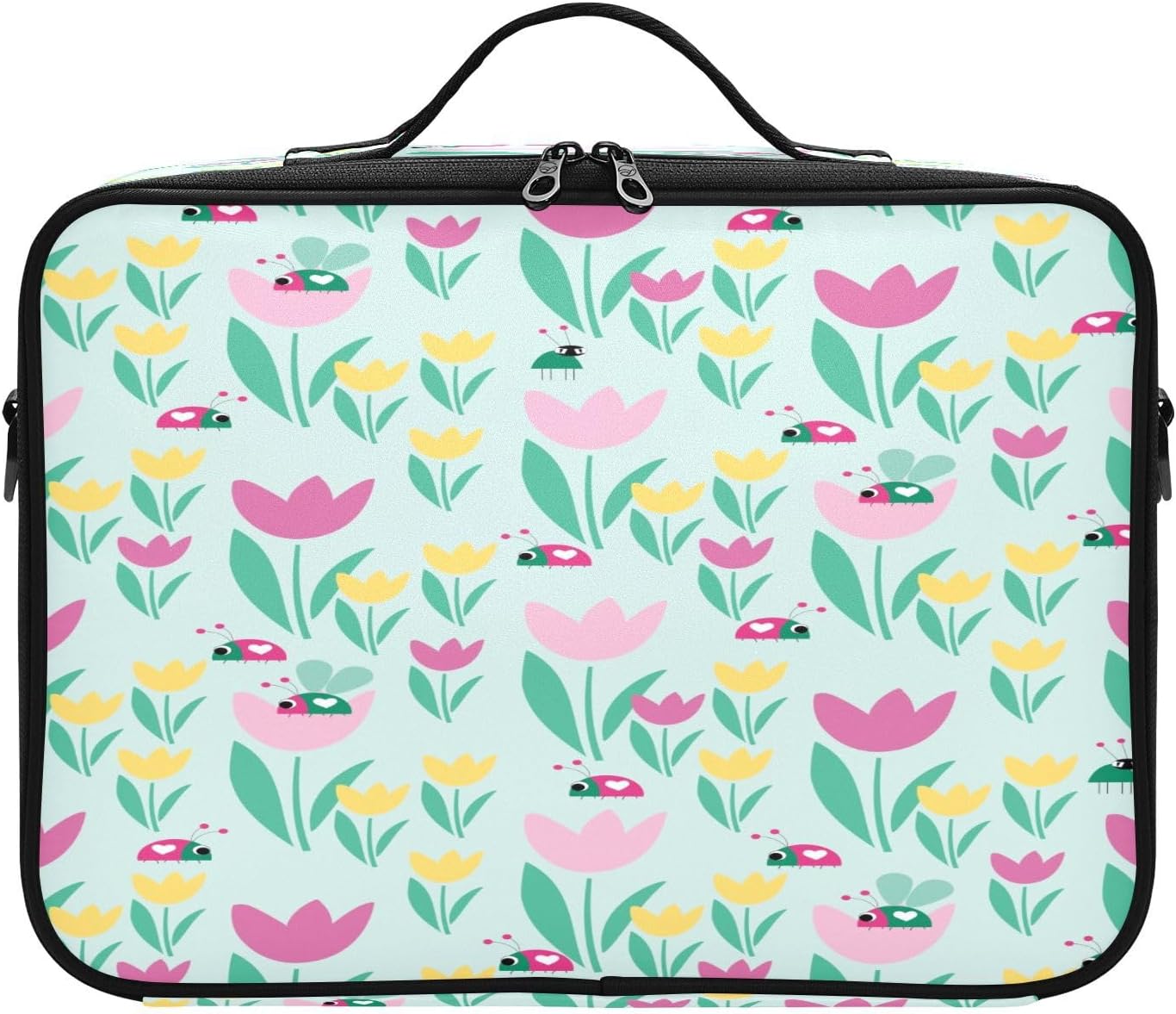 Flower Fashion Green travel cosmetic bags for women travel beauty bag makeup bag zipper portable travel makeup cosmetiqueras para maquillaje men