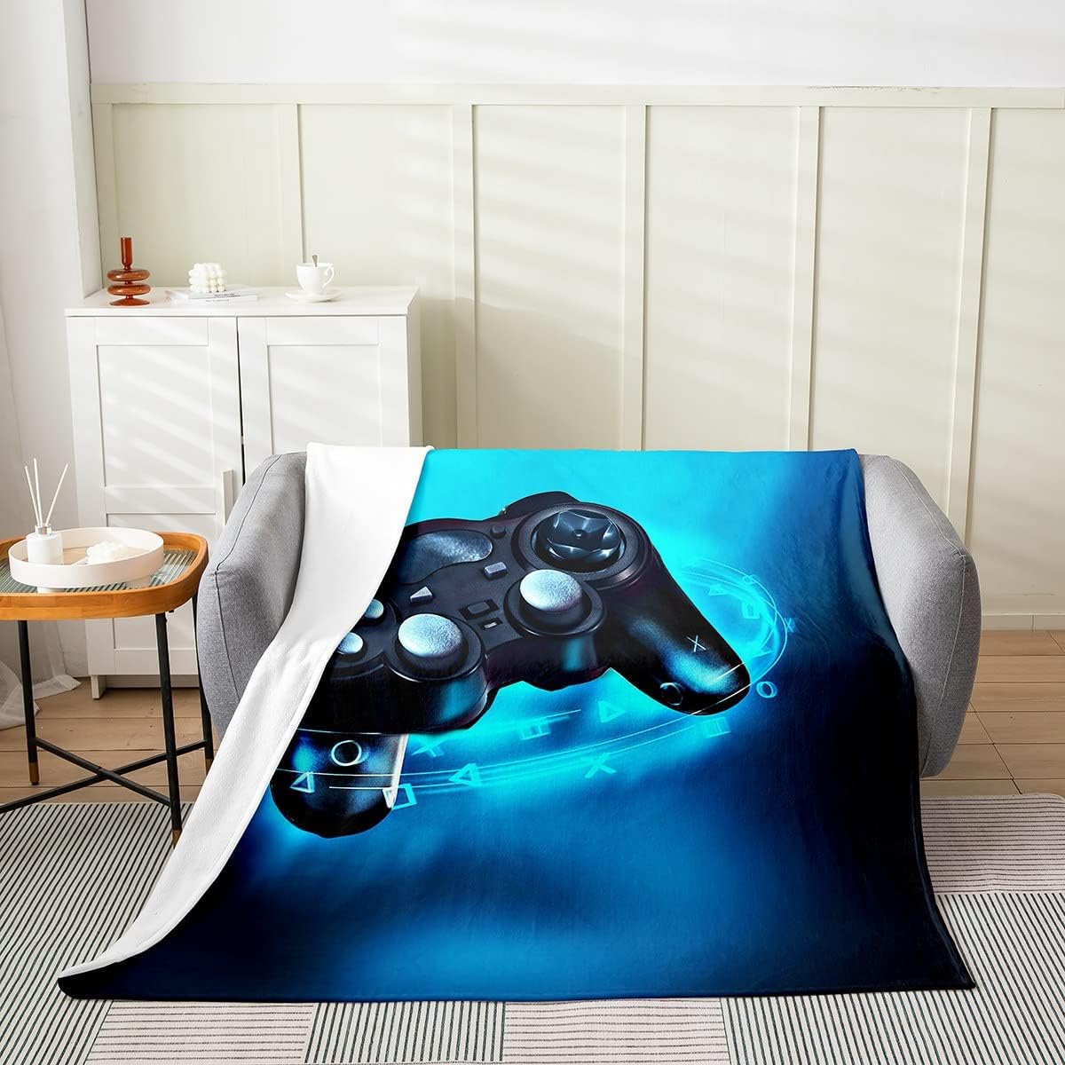 Manta de forro polar para juegos para cama, sofá, sofá, manta mullida de franela con estampado de videojuegos para todas las estaciones, manta de