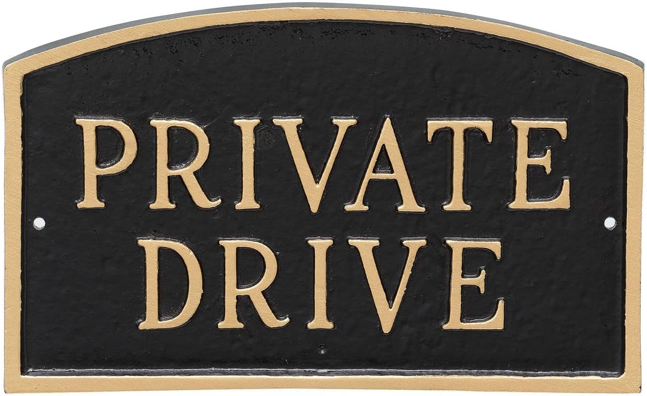 Placa de metal fundido con diseño de arco privado – Placa de exhibición de pared o césped – Aluminio recubierto de polvo – Resistente a los rayos UV