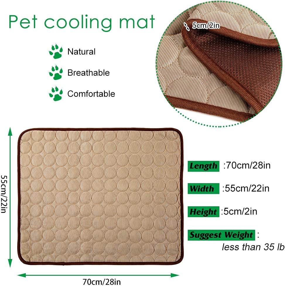 Tapete de refrigeración para perros y gatos, tapete de seda de hielo, manta o cojín de refrigeración para jaula, sofá, cama, piso o asiento del auto
