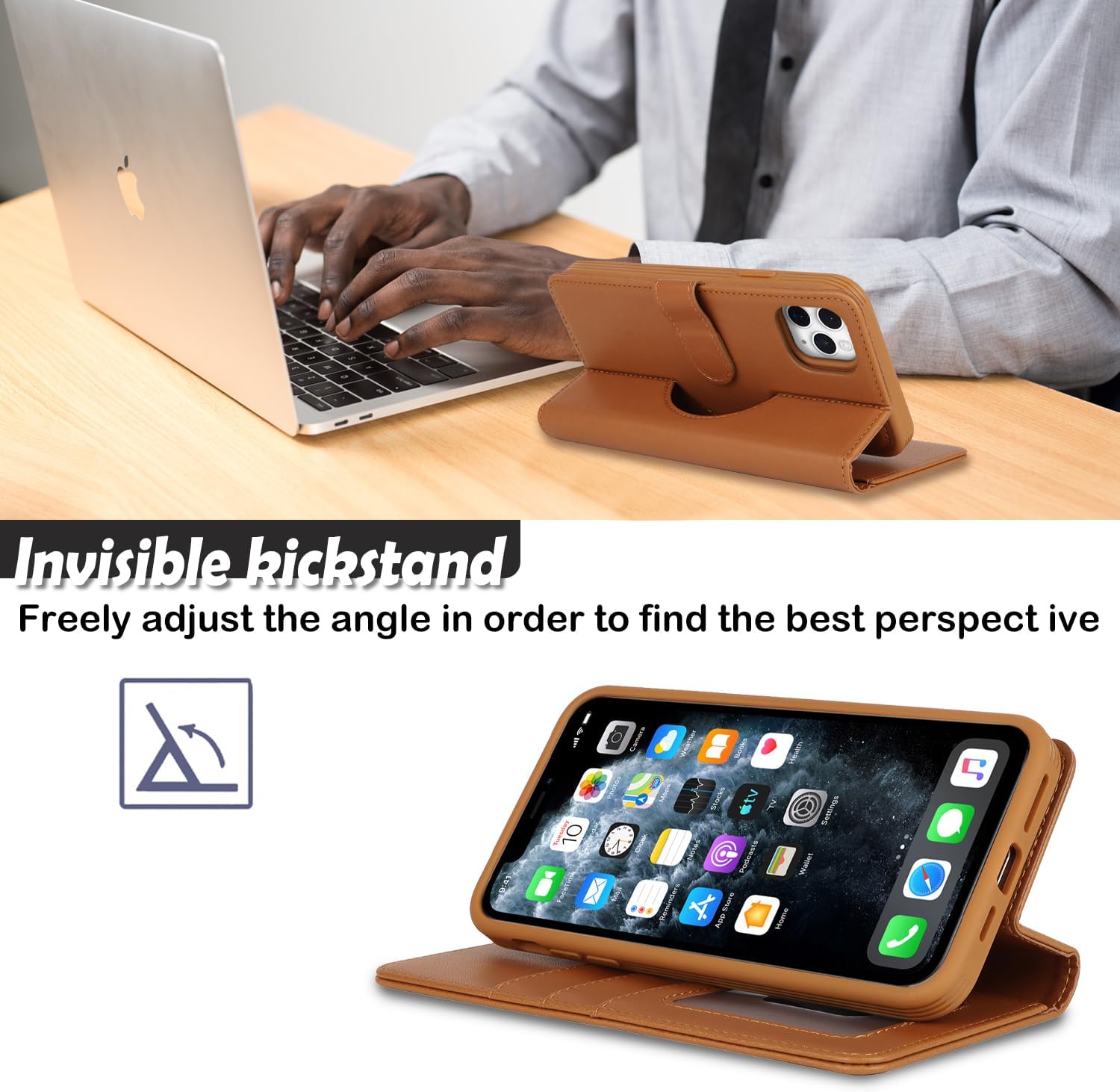 Havaya Magsafe – Funda tipo cartera para iPhone 11 Pro Max, compatible con iPhone 11 Pro Max, con tarjetero y tarjetero para iPhone 11 Pro Max,