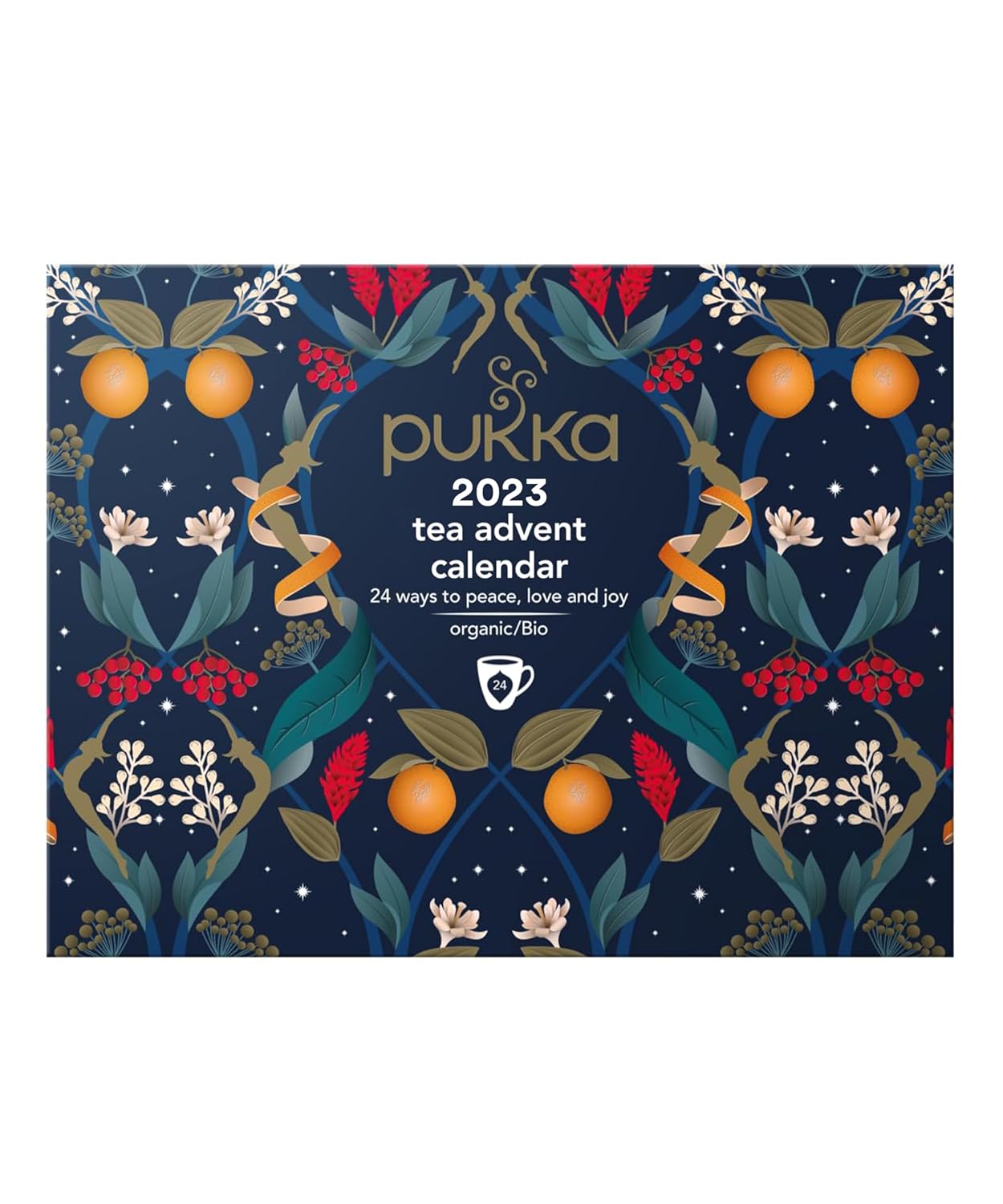Pukka Regalo de té, calendario de Adviento de té orgánico 2023, 24 bolsas de té