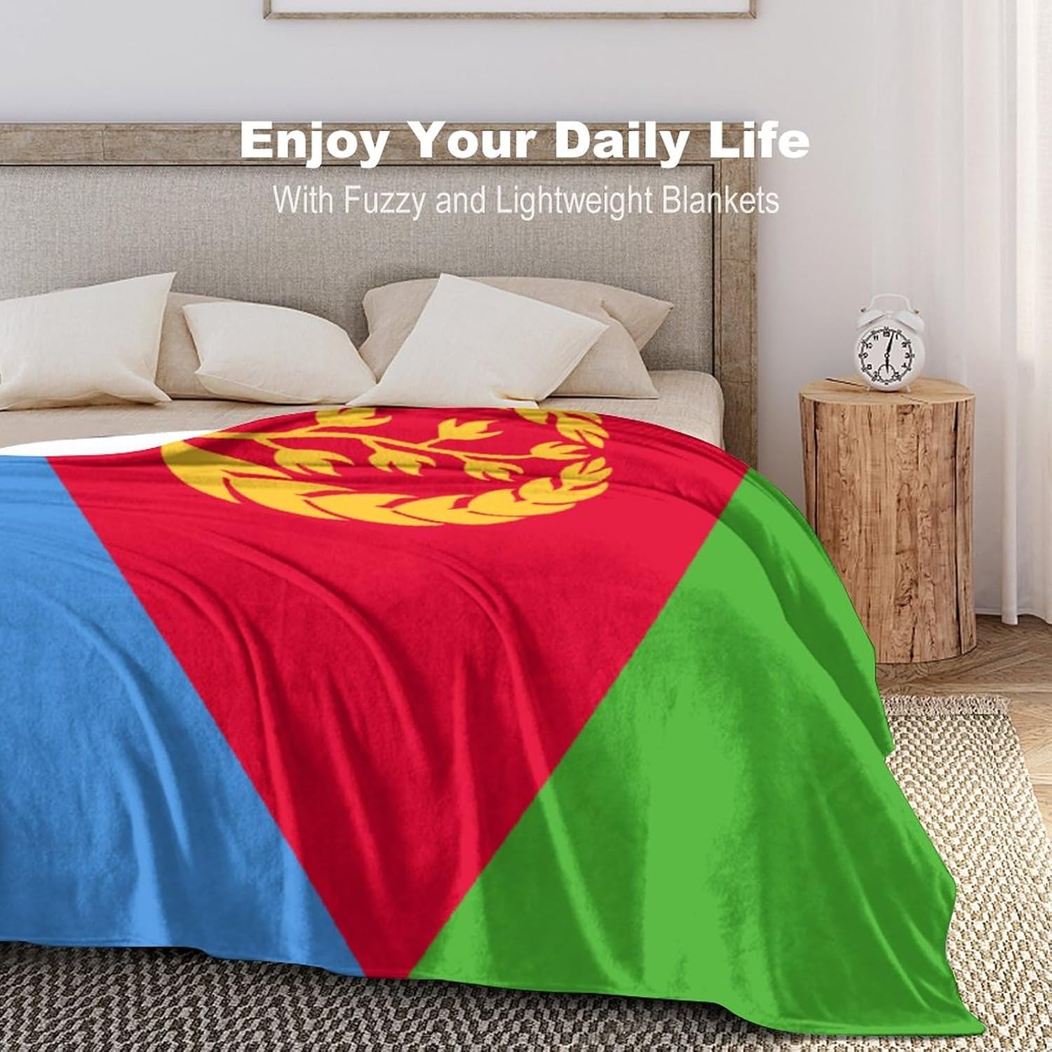 Manta con la bandera de Eritrea, manta suave y ligera, colcha duradera para decoración del hogar, manta de sofá de 30 x 40 pulgadas