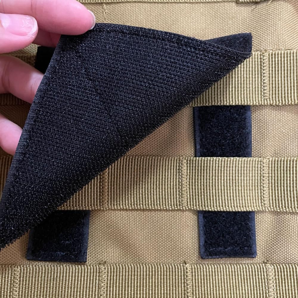 Panel de parches táctico Molle con gancho y bucle, accesorio Molle para mochila, chaleco, insignia de bricolaje e insignia (caqui, 4 unidades)