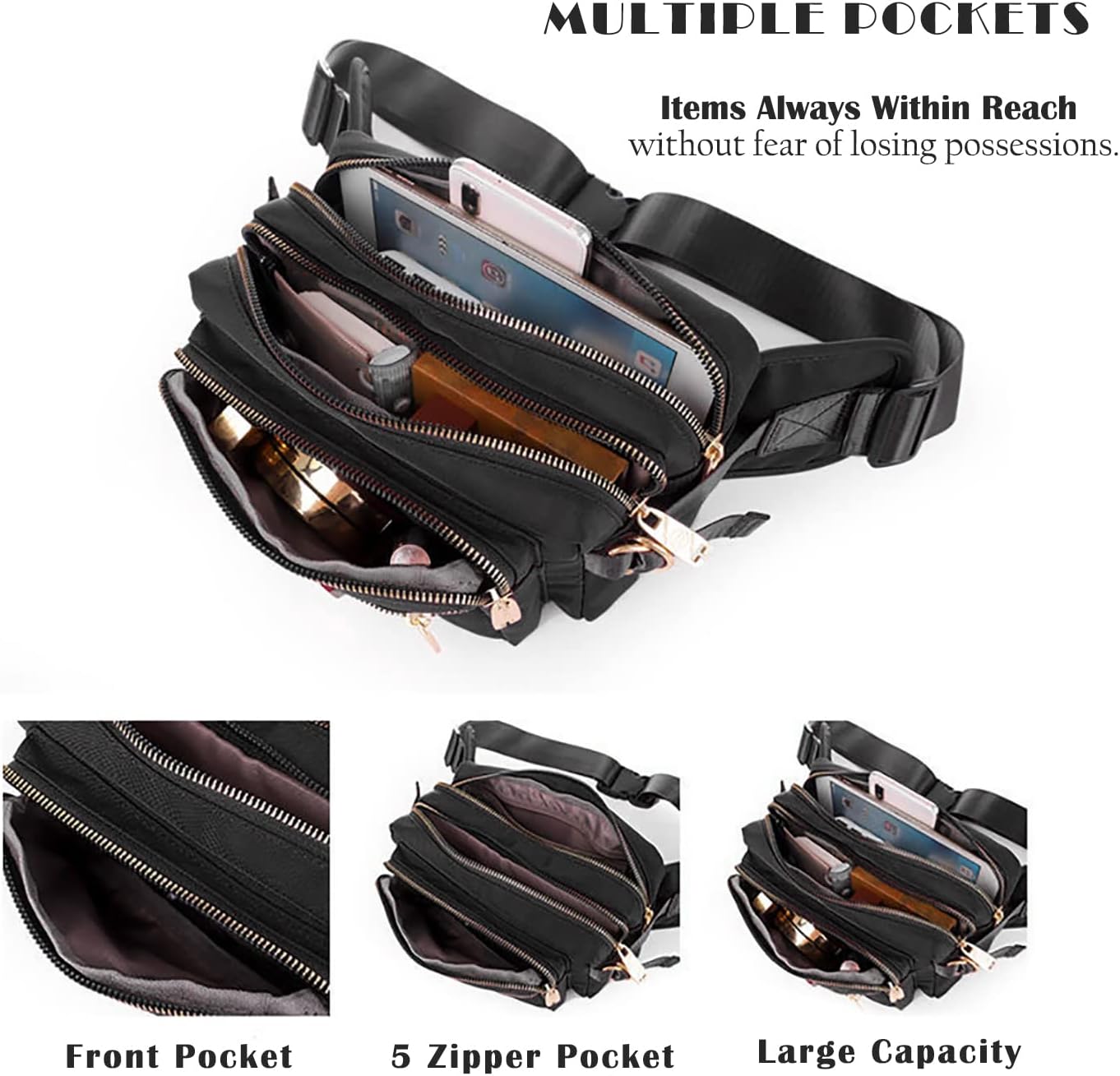 Riñonera extragrande de moda para hombres y mujeres, riñonera impermeable para senderismo, correr, ciclismo, gimnasio, deportes al aire libre, bolsa