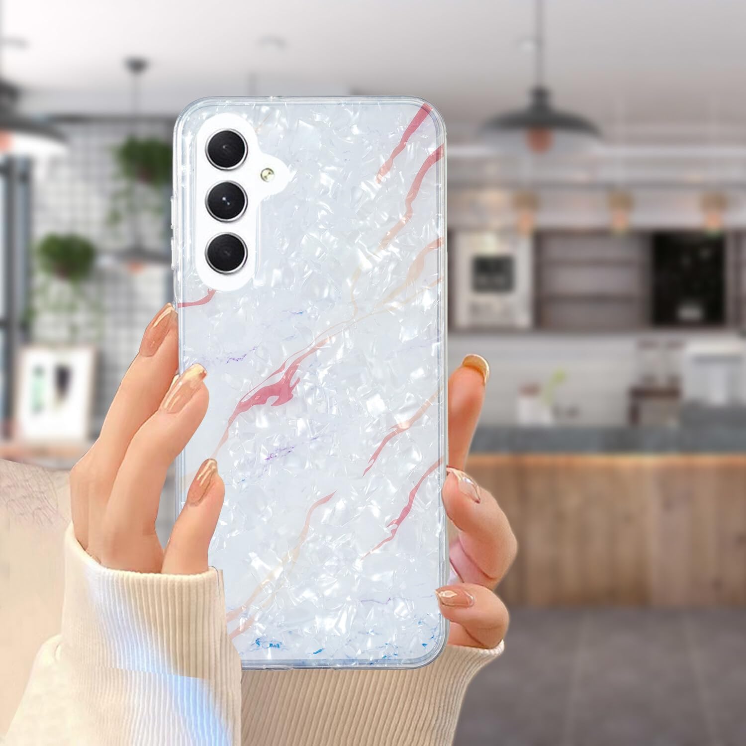 Funda de mármol compatible con Samsung Galaxy A54 5G para mujeres y niñas, funda delgada y flexible de silicona suave con patrón de carcasa