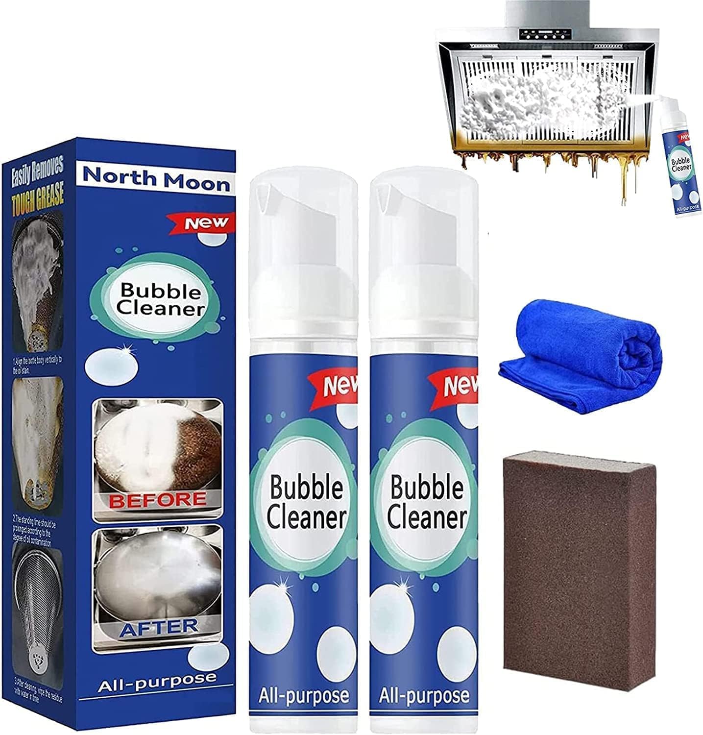 KCRPM Nueva espuma de limpieza de enjuague multiusos, limpiador de burbujas, spray de espuma limpiador de burbujas, aerosol limpiador de cocina,