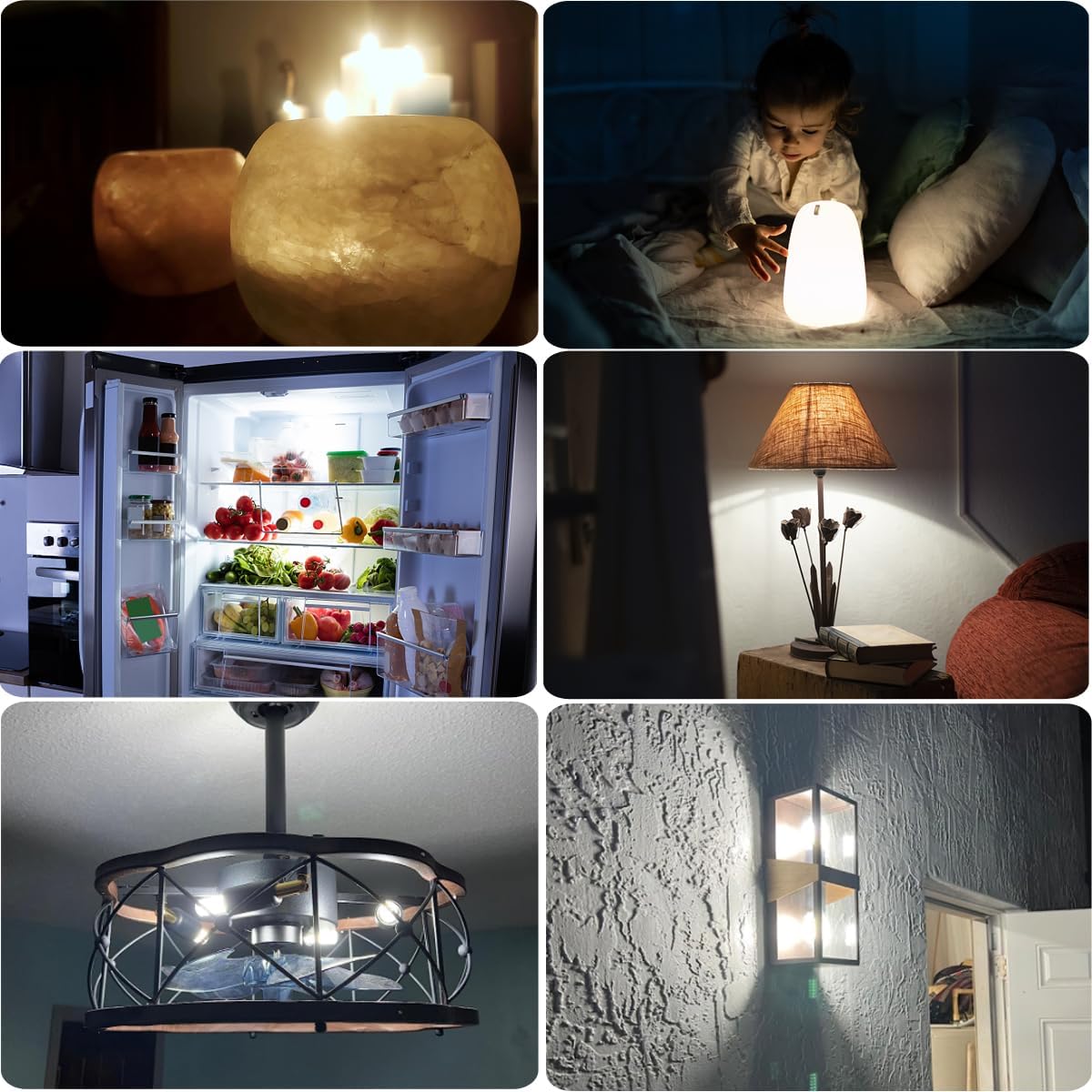 ZSSXOLED Paquete de 5 Bombilla LED C7 E12 de 2 W, bombillas de repuesto C7 para lámparas de sal del Himalaya de 15 a 20 W, base de candelabro E12,