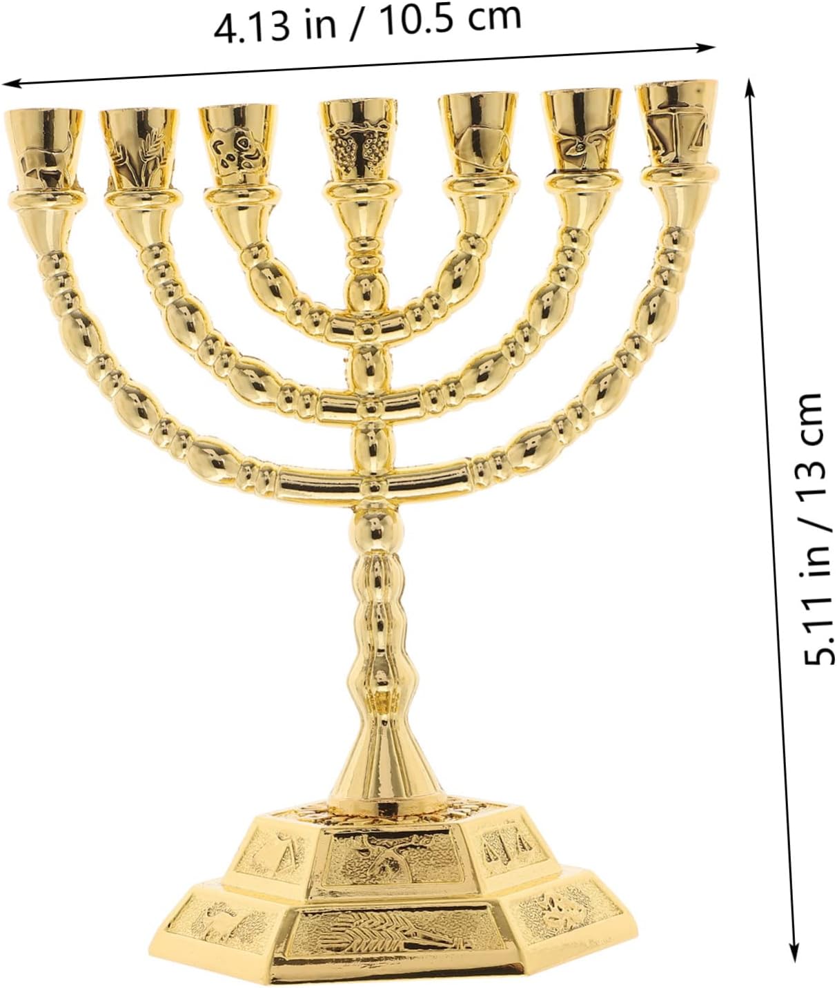 IMIKEYA 7 decoraciones de mesa, decoración de mesa de comedor, decoración de mesa de comedor, menorá de siete ramas, 12 tribus de Israel, portavelas