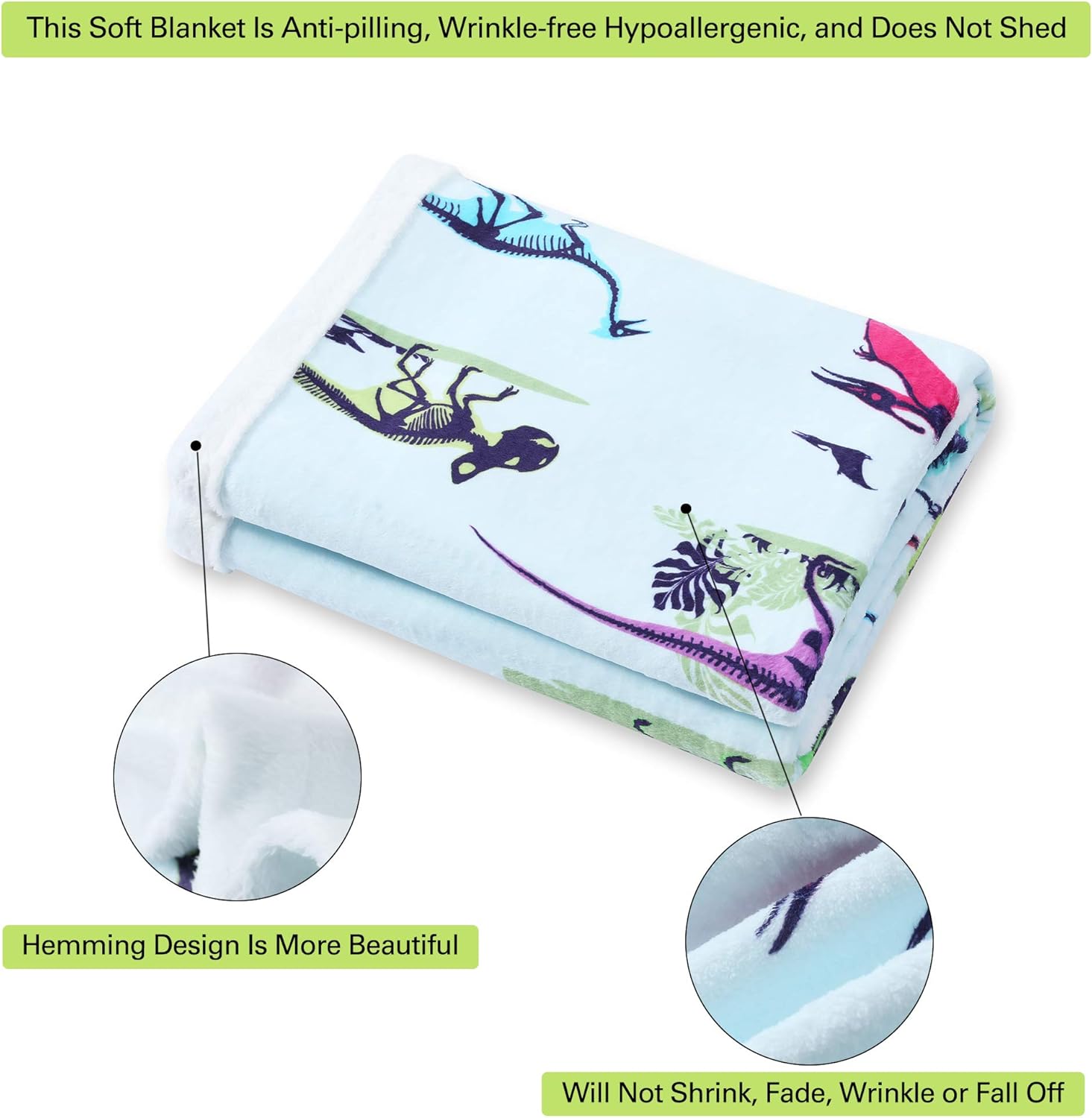 Manta de dinosaurio suave para niños, regalo para los amantes de los dinosaurios, manta con dinosaurios en ella, acogedora y esponjosa, regalos de