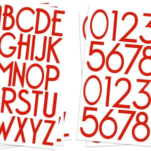 Kit de letras del alfabeto de vinilo autoadhesivo rojo de 2 pulgadas, números de buzón moderno para buzón, letreros, ventanas, puertas, automóviles, Kit de letras del alfabeto de vinilo autoadhesivo rojo de 2 pulgadas, números de buzón moderno para buzón, letreros, ventanas, puertas, automóviles,