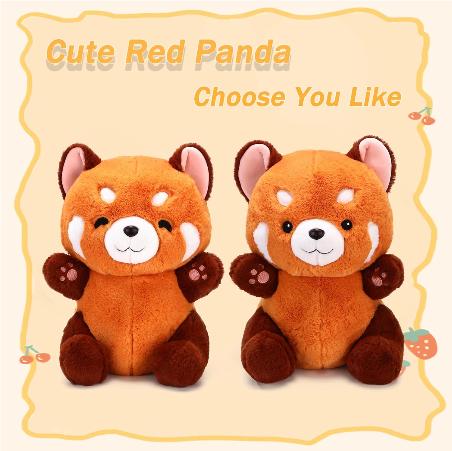 Peluche de panda rojo, lindo panda rojo, regalo para novia, cumpleaños, cumpleaños de 13.7 pulgadas, panda rojo
