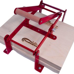 WoodLinoPress Prensa de impresión de bloques de lino a mano, prensa de linóleo, rojo-a3 WoodLinoPress Prensa de impresión de bloques de lino a mano, prensa de linóleo, rojo-a3