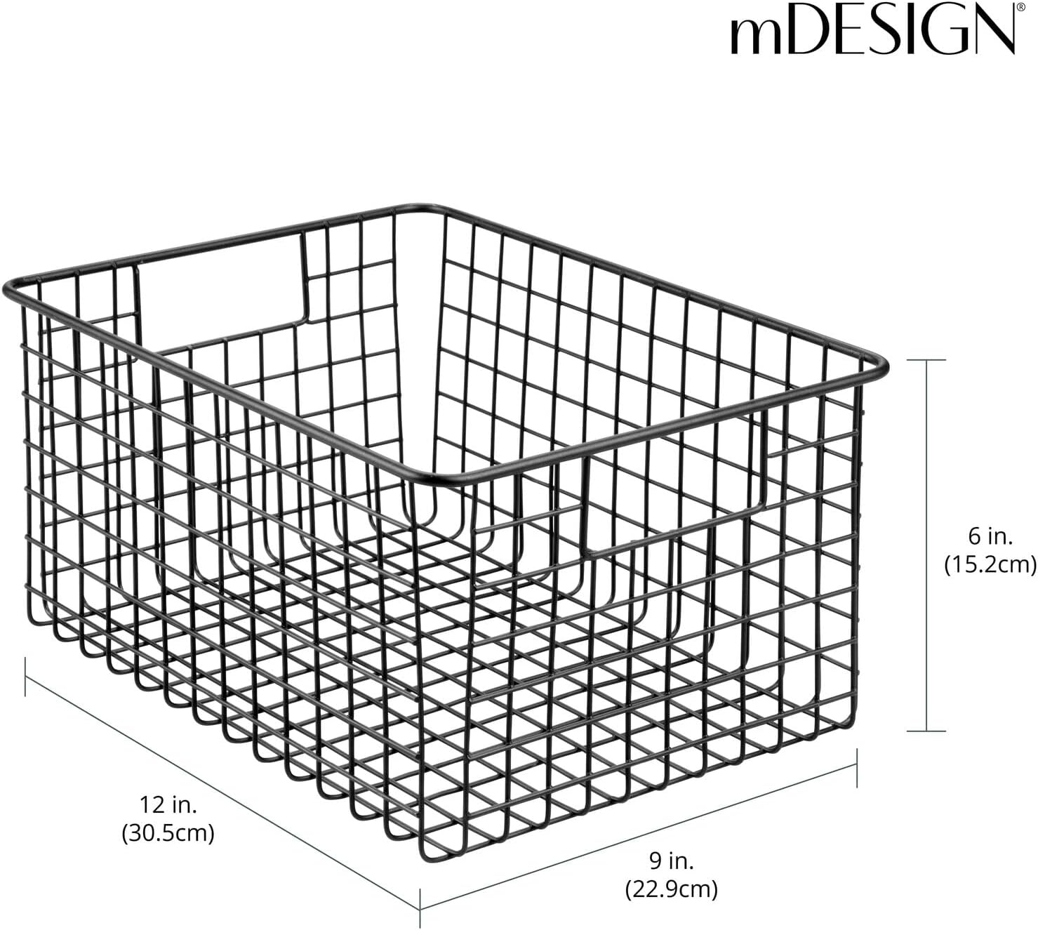 mDesign – Canasta de alambre de metal, para organizar y almacenar alimentos