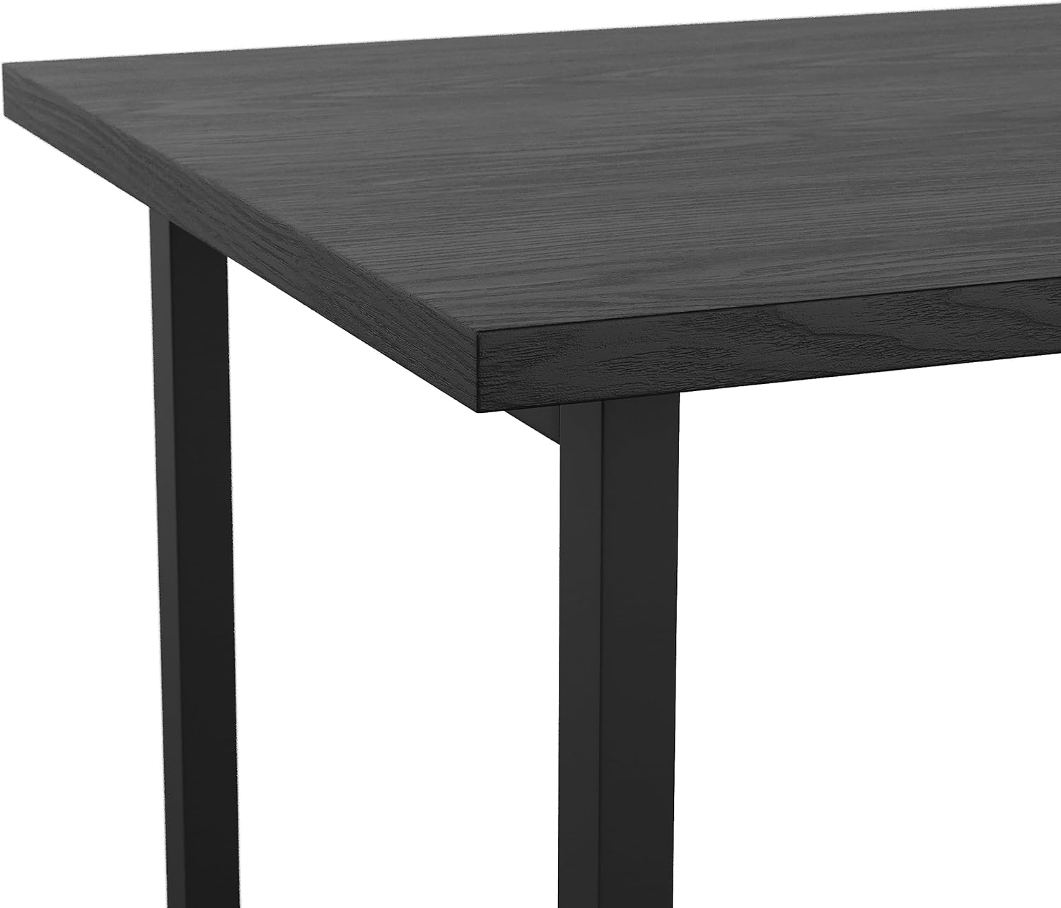 Martha Stewart Beckett – Escritorio de caballete moderno con estantes laterales abiertos en acabado de grano de madera negra