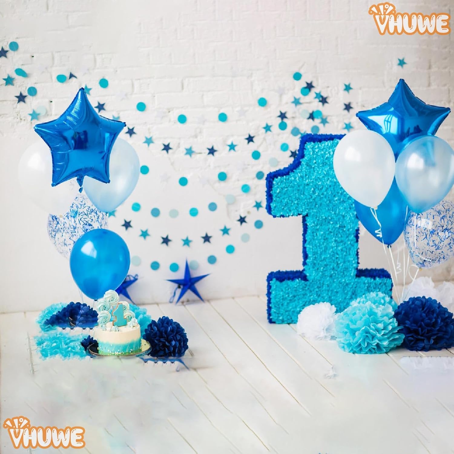 Globos de estrella azul de 18 pulgadas, 10 unidades de globos metálicos de aluminio de helio de Mylar en forma de estrella azul para decoraciones de
