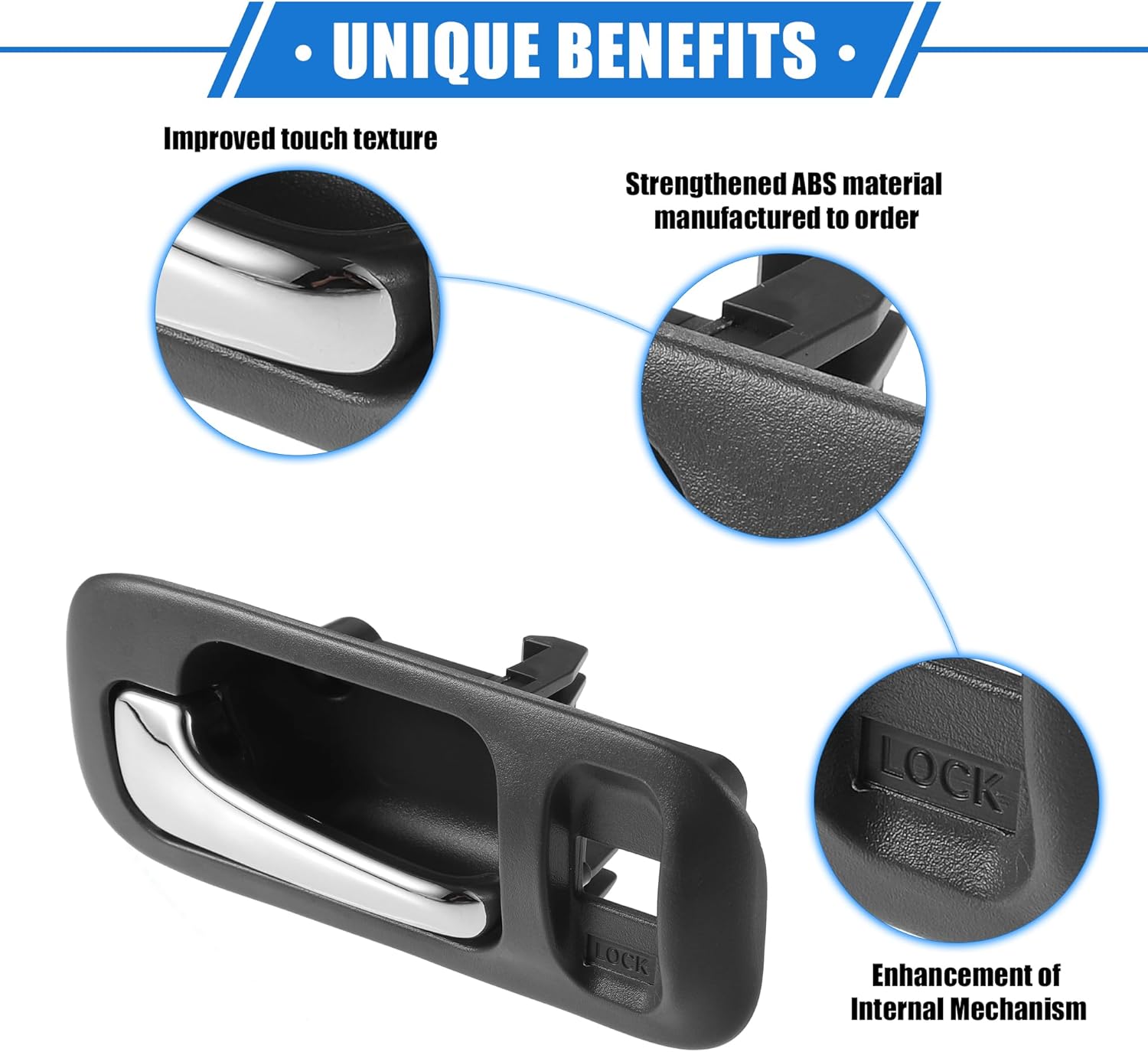 Manija de puerta delantera izquierda para el lado del conductor compatible con Honda CR-V 1997-2001 para Honda Odyssey 1995-1998, plástico duradero