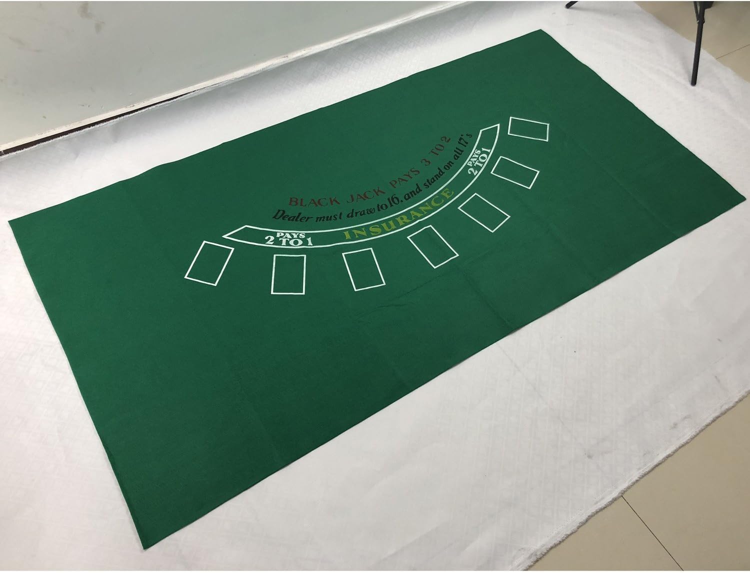 Yuanhe Blackjack – Tapete rectangular de fieltro para mesa, 36 x 72 pulgadas, estilo Las Vegas, color verde, ideal para noches de juegos de póquer,