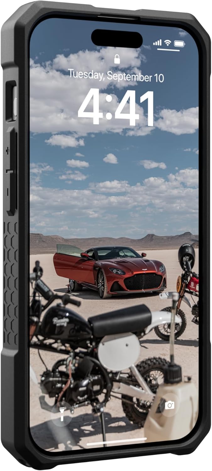 URBAN ARMOR GEAR UAG – Funda compatible con iPhone 15 Pro de 6.1 pulgadas, Monarch Pro plateada con imán integrado compatible con carga MagSafe,