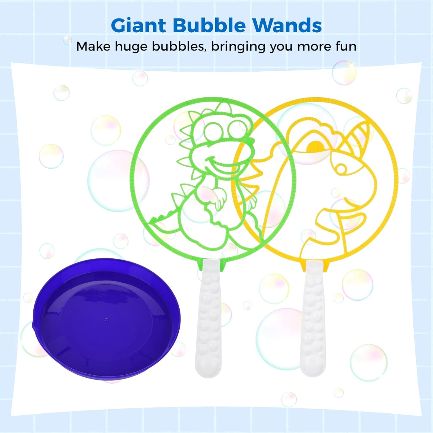 Juego de varitas de burbujas, juguetes de burbujas, varita de burbujas grandes con bandeja, agradable para jugar al aire libre, fiesta de cumpleaños