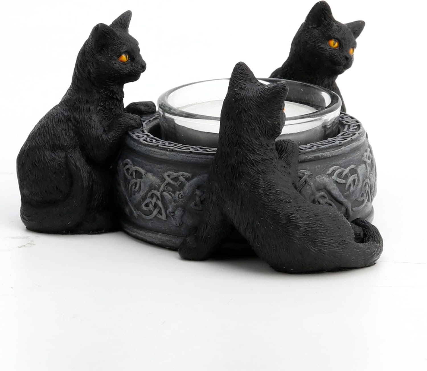 Veronese Design Figura pintada a mano de resina con forma de gato negro de 2 pulgadas
