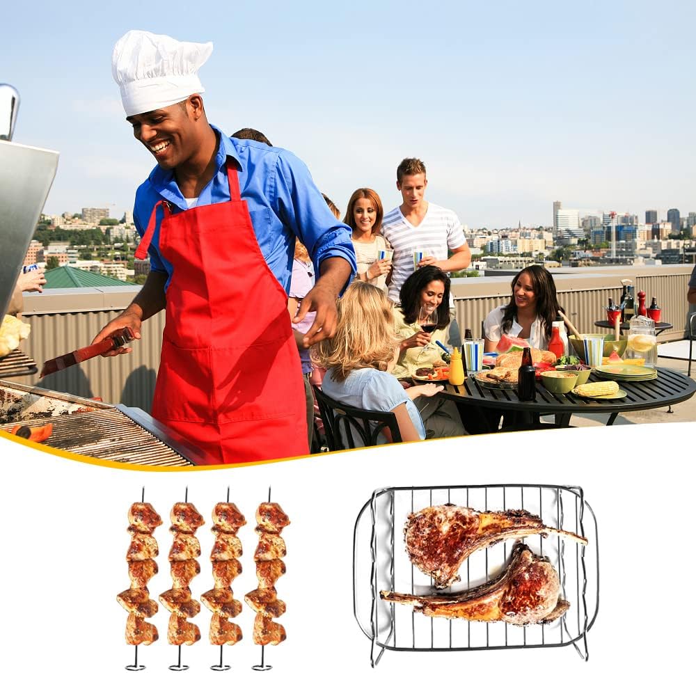 Juego de 6 accesorios antiadherentes para freidora de aire de 8 pulgadas, barril para hornear, pizza, cupcakes, brocheta, tostadas, pinzas de