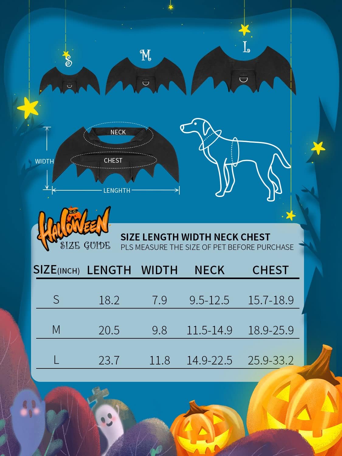 Disfraz de Halloween para perro, alas de murciélago para mascotas, disfraz de fiesta de cosplay de Halloween para perros pequeños y gatos (S), color