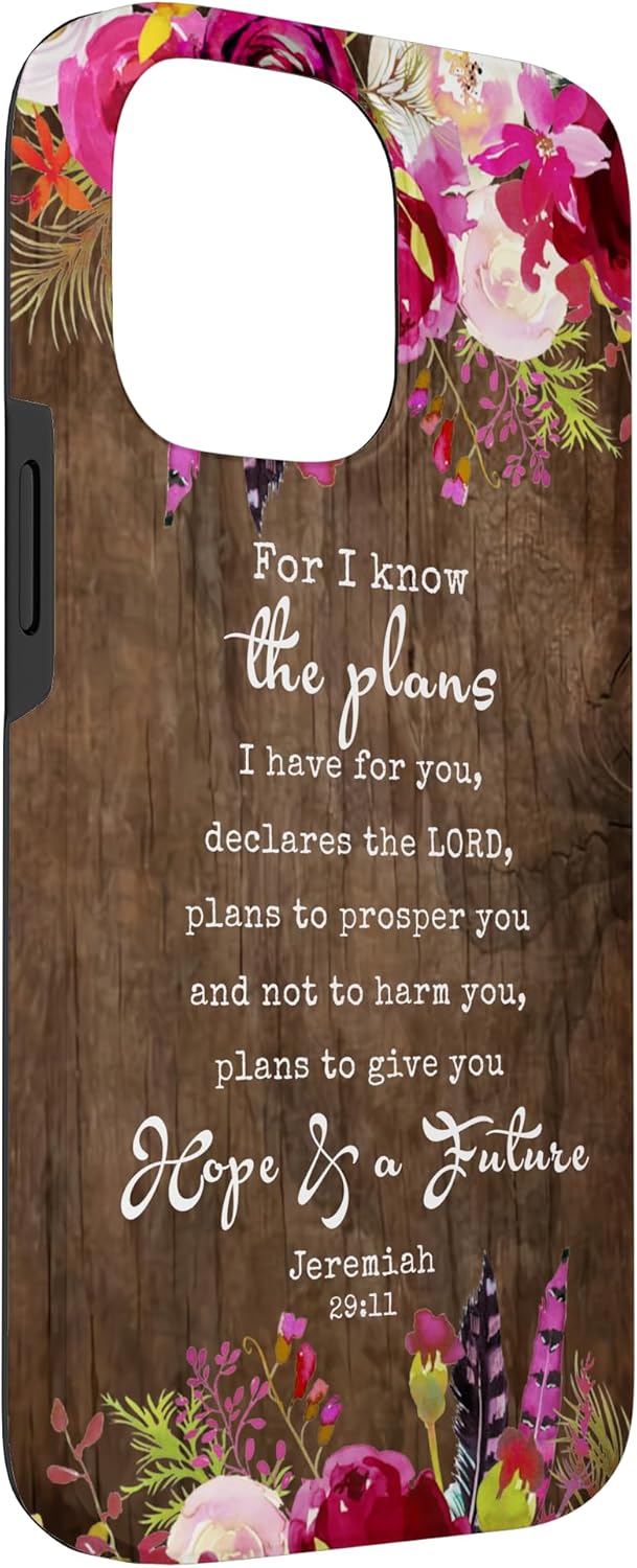 Funda cristiana para iPhone 14 Pro Max For I Know The Plans I Have For You Jeremías 2911
