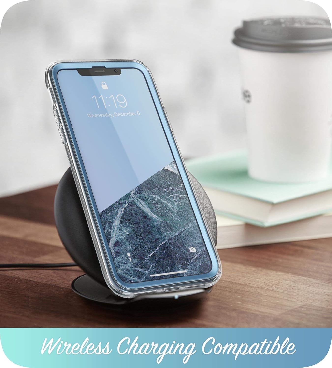 i-Blason Cosmo Series – Funda para iPhone 11 Pro Max 2019, funda protectora delgada de cuerpo completo con protector de pantalla integrado (azul)