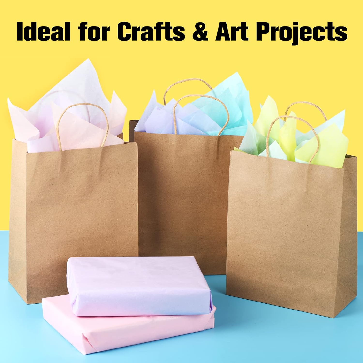 Simetufy 60 hojas de papel de seda para bolsas de regalo, 10 papel de seda de color pastel para manualidades, papel de seda de arte a granel, papel