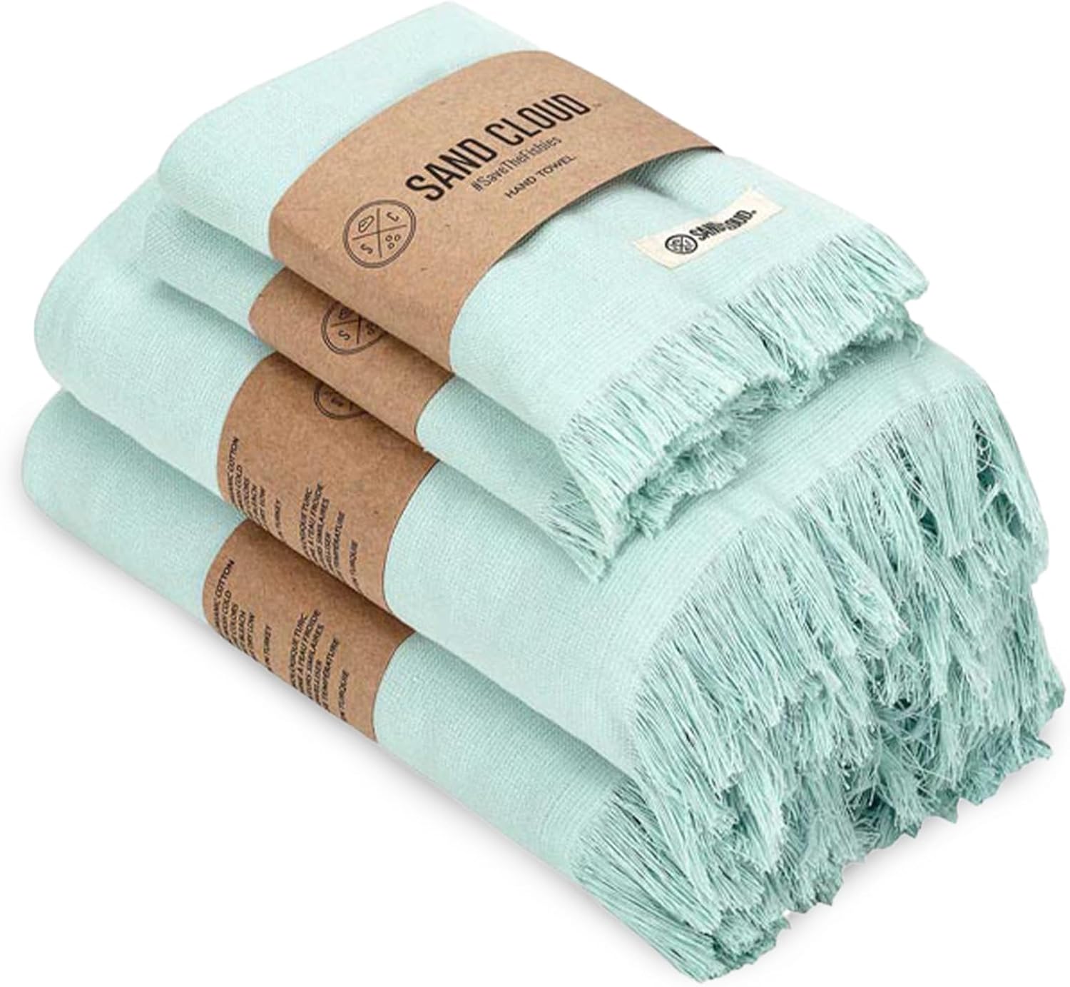 Sand Cloud Paquete de 4 toallas de baño turcas para baño, tamaño grande, hilo de algodón 100% orgánico certificado, ligero, suave y absorbente,