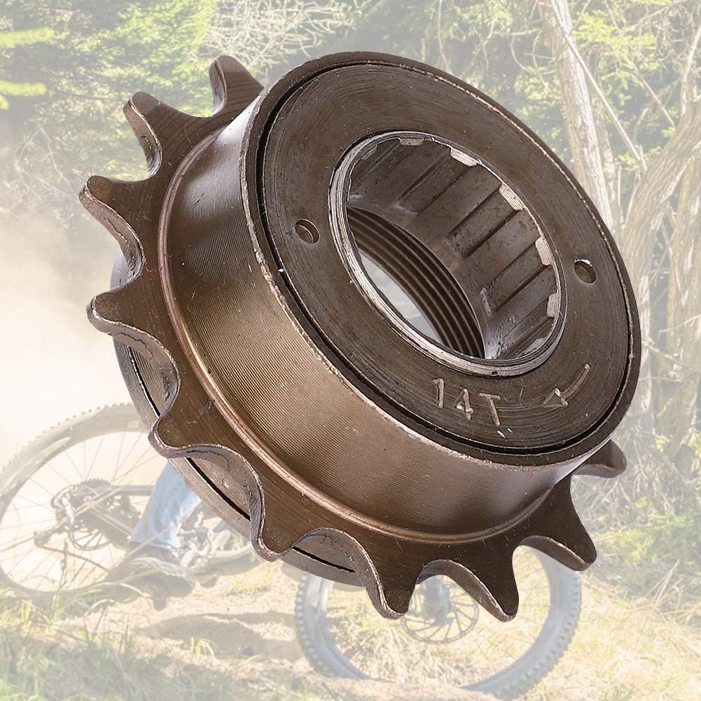 Rueda libre de una sola velocidad, piñón de volante de bicicleta 14T Metal de engranaje fijo Kit de conversión de piezas de bicicleta tipo roscado